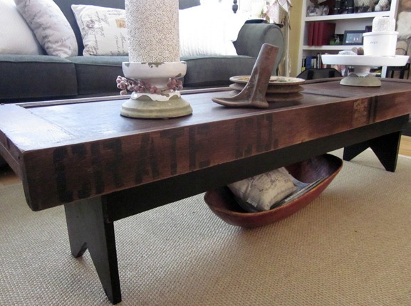 armoire door to coffee table