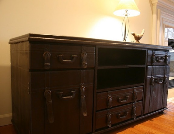 refabbed trunk console table