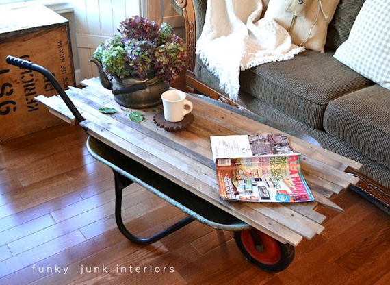 wheelbarrow coffee table