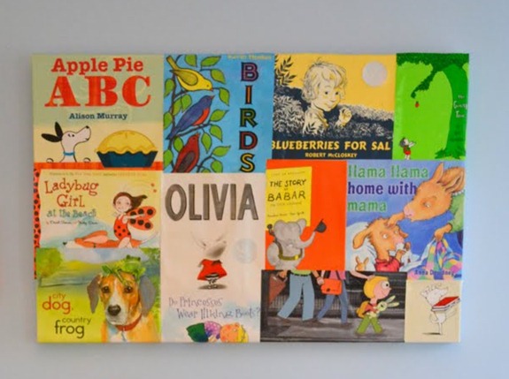 Bookjacket wall art