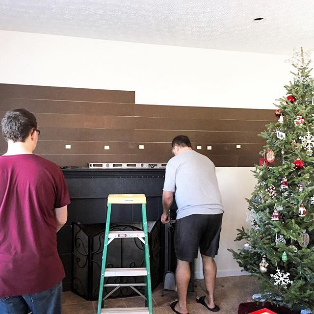 So...you take down the Christmas decorations on Christmas Eve and plank your walls too, right?? #itwillbewhite