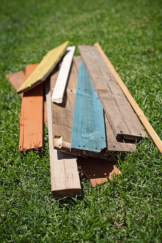 diy chevron planter wood