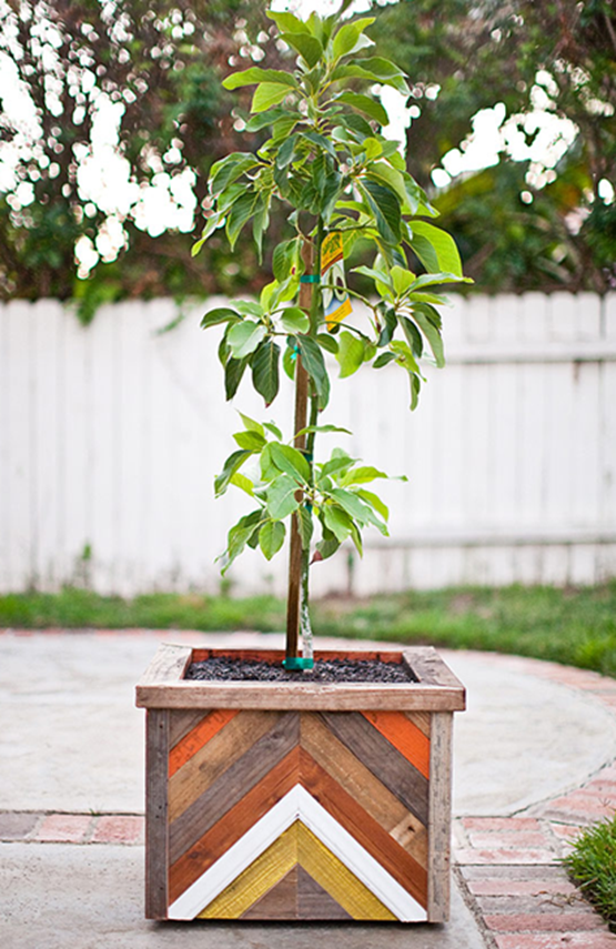 diy chevron planter