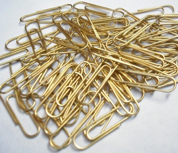 gold paper clips