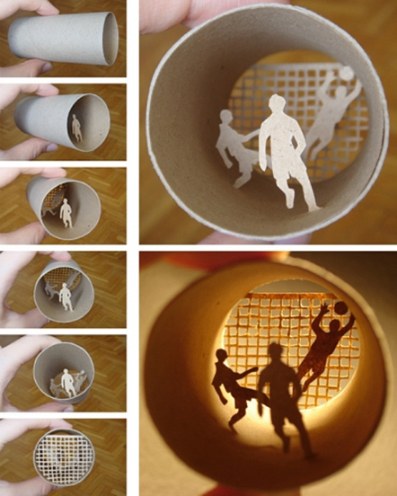 soccer toilet paper roll art