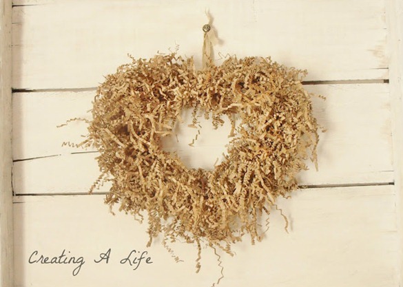 crinkle paper heart wreath