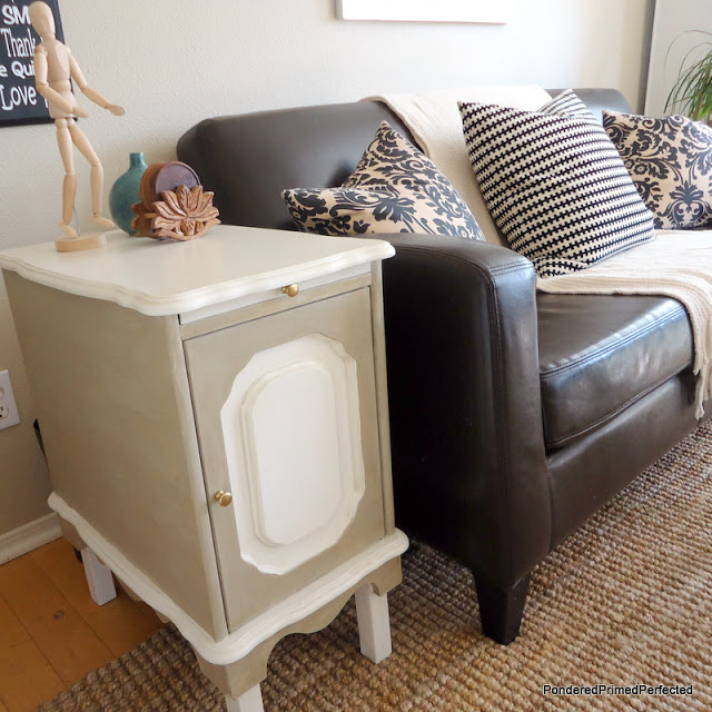 Pondered Primed Perfect end table after