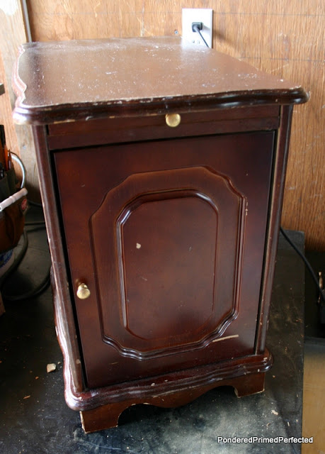 Pondered Primed Perfect end table before