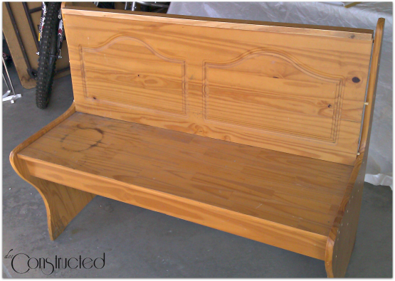 Dee Constructed painted bench before