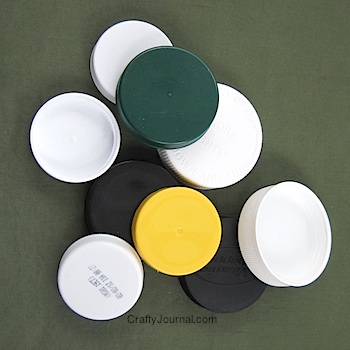 Crafty Journal plastic lids before