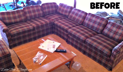 Easier Than I Thought sectional slipcover before