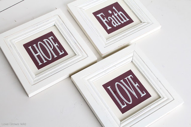 Love Grows Wild upcycled art before