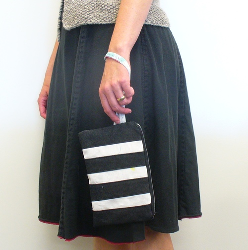 Sneezerville denim clutch