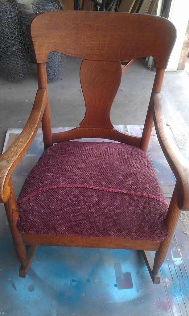 Thrifty Treasures rocking chair before