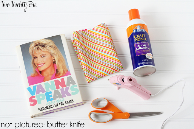 Two Twenty One fabric covered books before