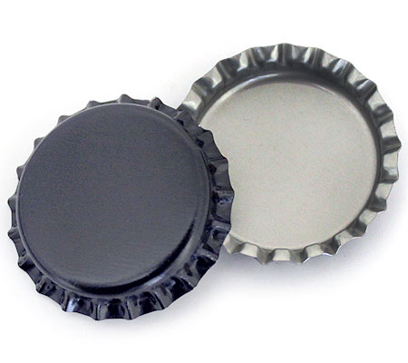 Black bottle caps