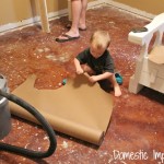 Domestic Imperfection brown paper flooring before