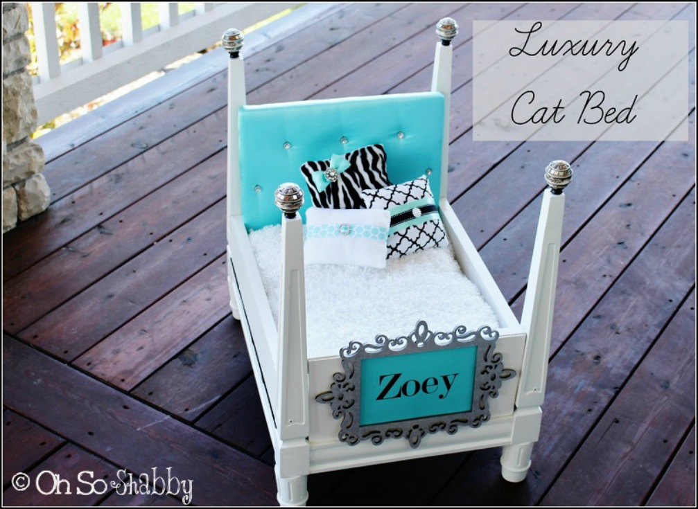 Oh So Shabby cat bed after