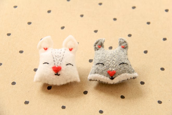 The Felted Fox scrap felt squirrel pins