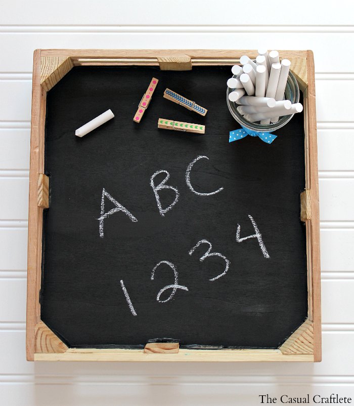 Repurposed-Wood-Tray-into-a-Chalkboard