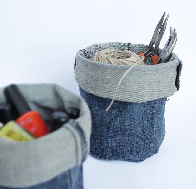 recycled denim bucket