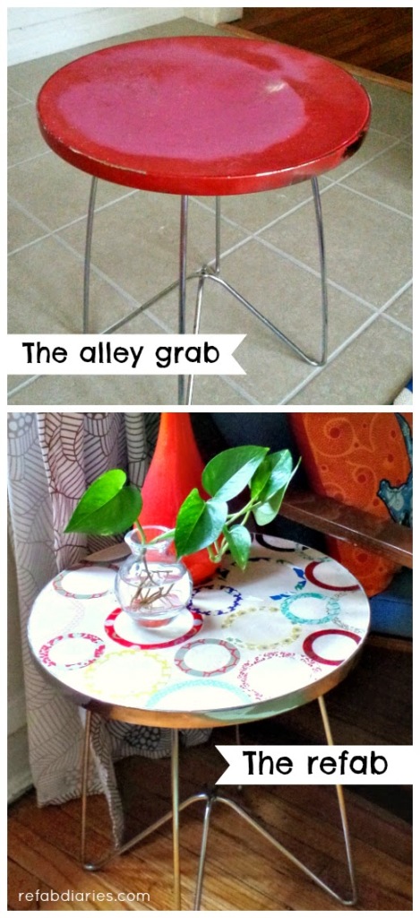 recycled-round-metal-end-table-paper-circles